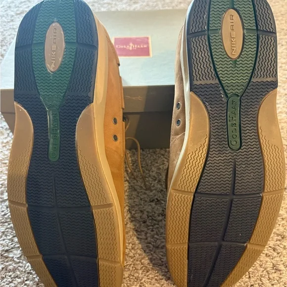 Cole Haan Brown and Blue Boat Shoes - Picture 4 of 5